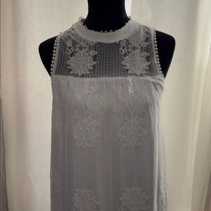 No Boundaries White Lace Midi Dress